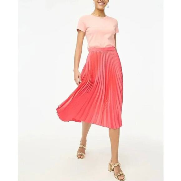 J. CREW Pink Pleated Midi Skirt // 12 - Picture 7 of 9